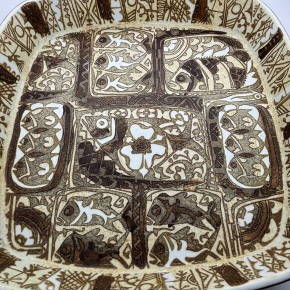 Vintage Nils Thorsson Royal Copenhagen Baca Series Shallow Dish Ceramic Faience~ - Picture 6 of 14